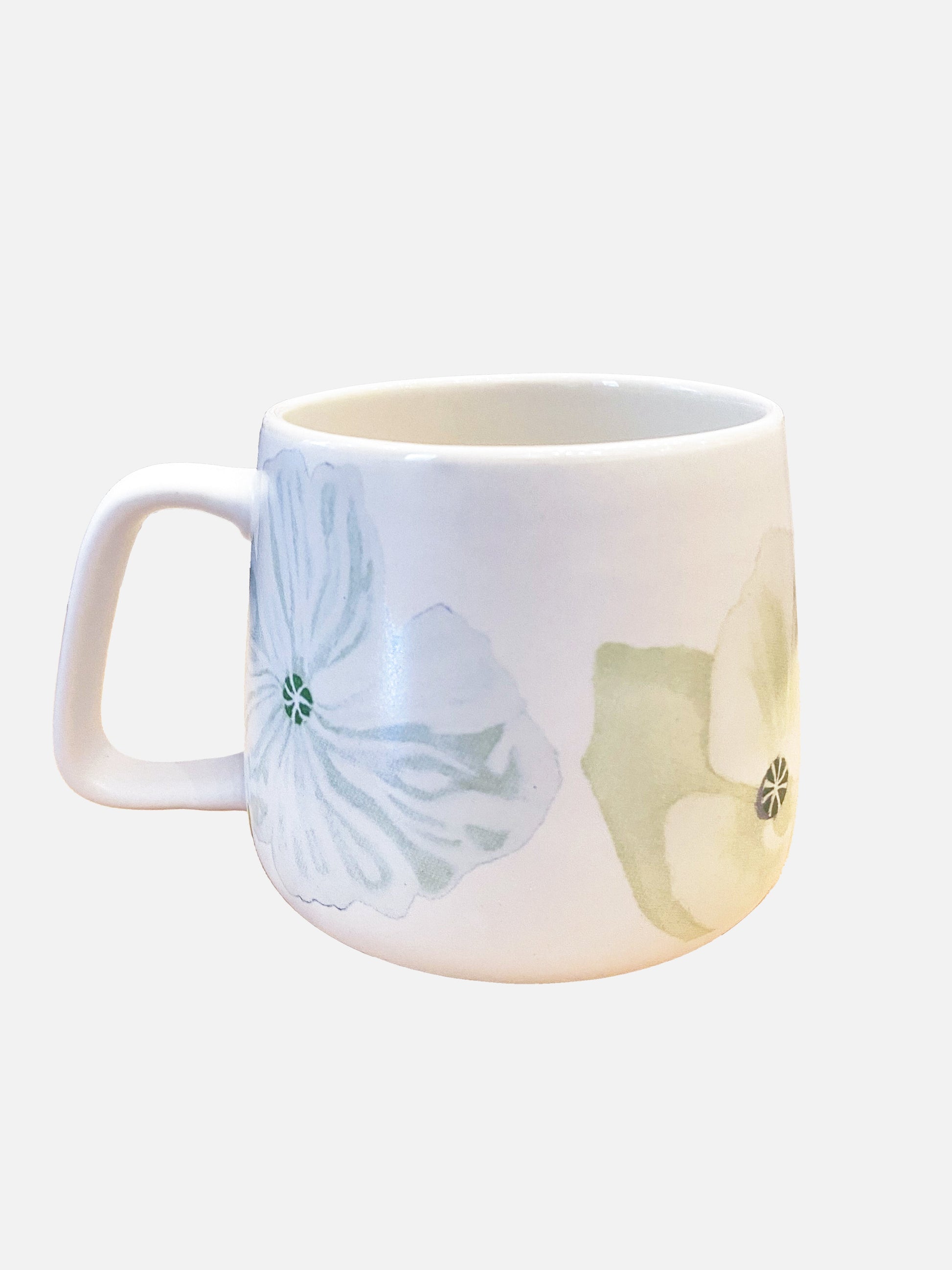 White Poppies Porcelain Mug