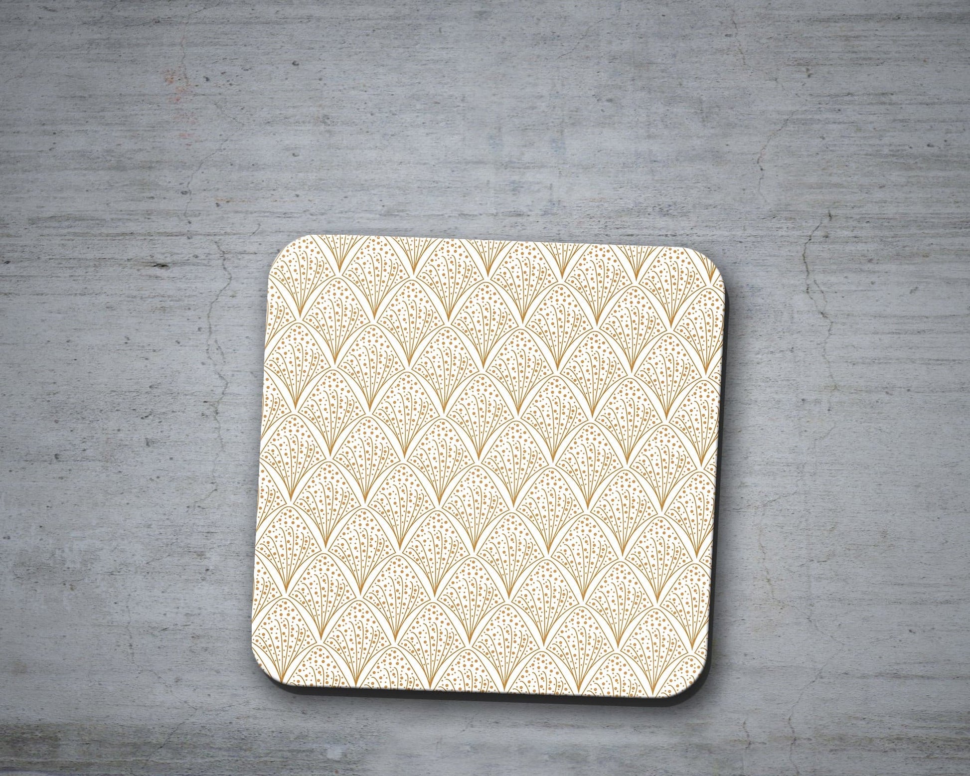 White & Gold Retro Geometric Placemats, Set of 4 or Set of 6