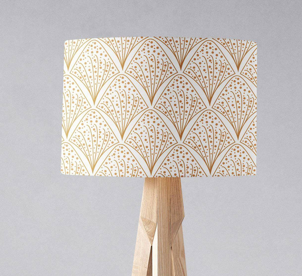 White and Gold Contemporary Lampshade, Ceiling  or Table Lamp Shade