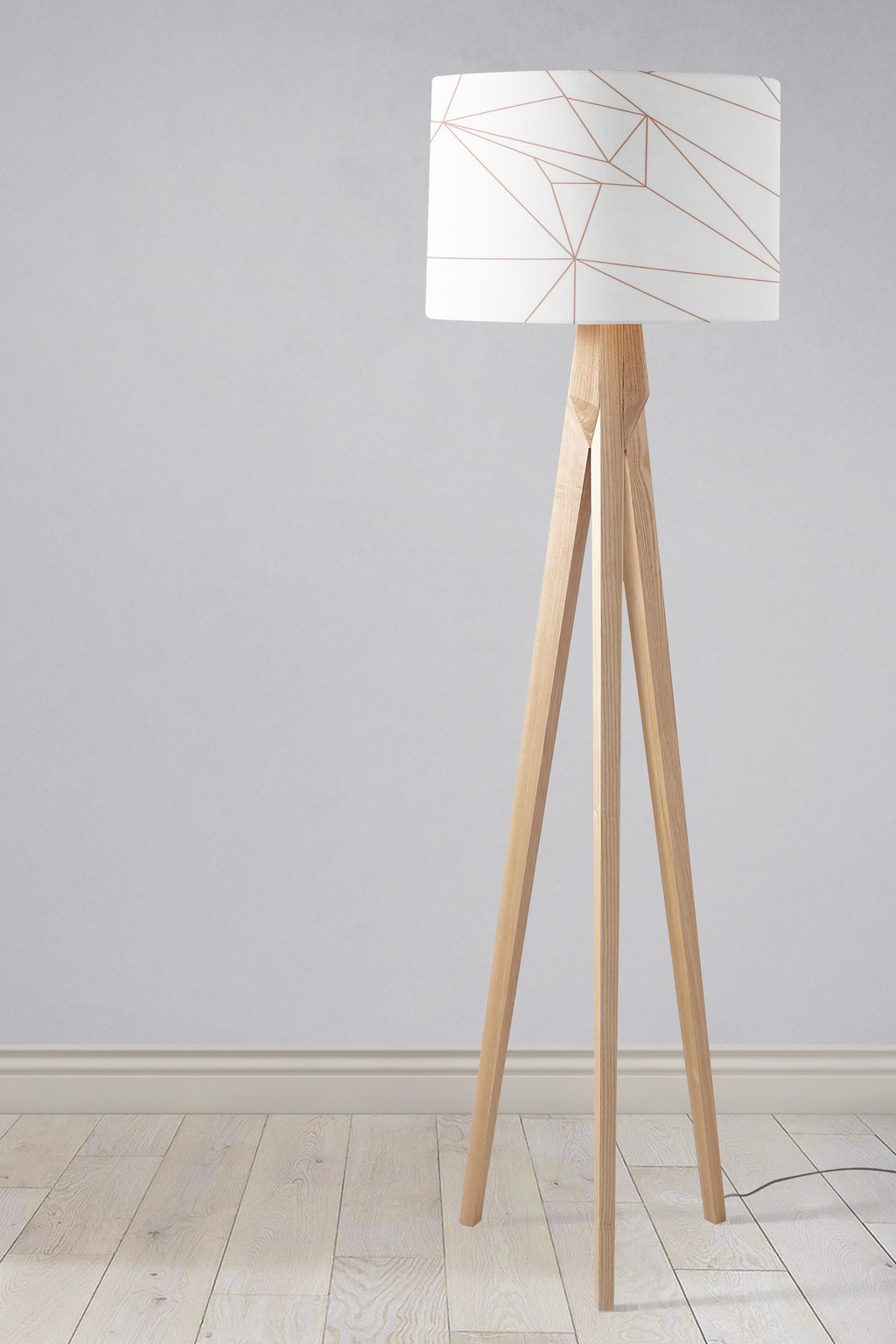 White and Rose Gold Lines Lampshade