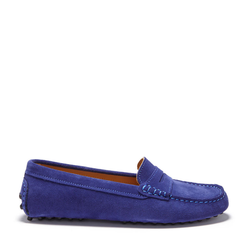Women's Penny Driving Loafers in Ink Blue Suede