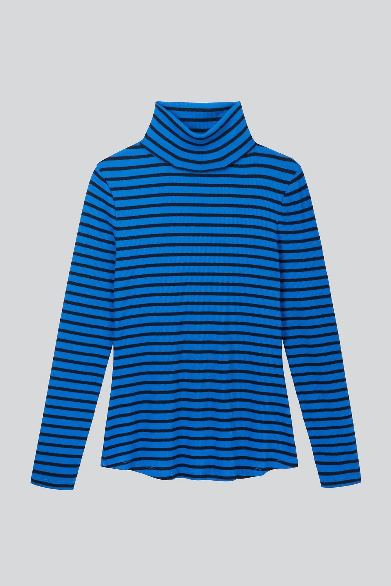 Striped Cotton Roll Neck Long Sleeve