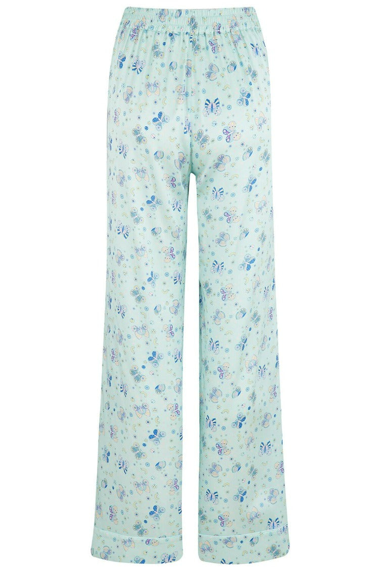 Poppy Glacier Butterfly Silk Trouser