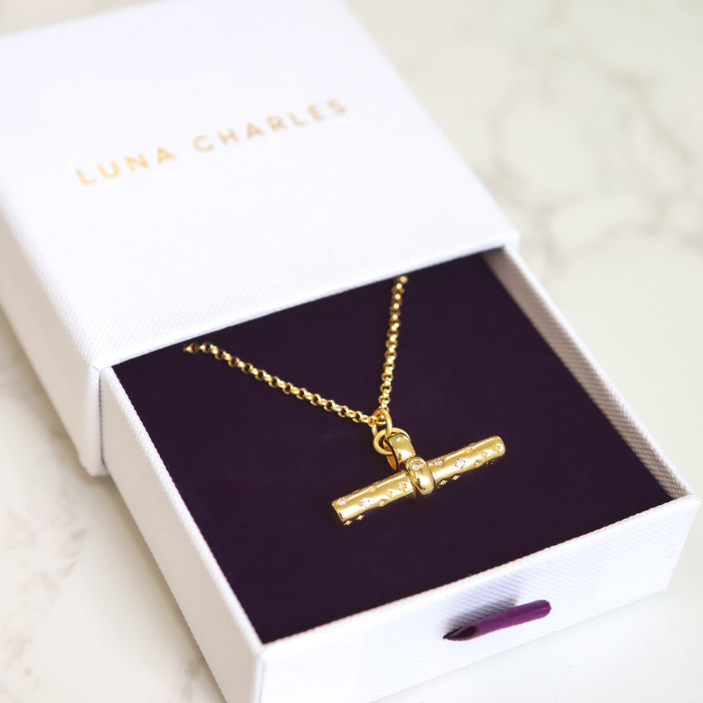 Wren T-Bar Necklace | 18k Gold Plated