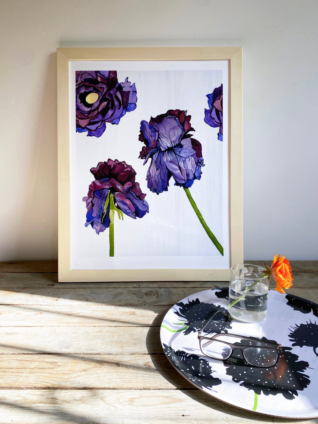 Withering Ranunculus Art Print on White
