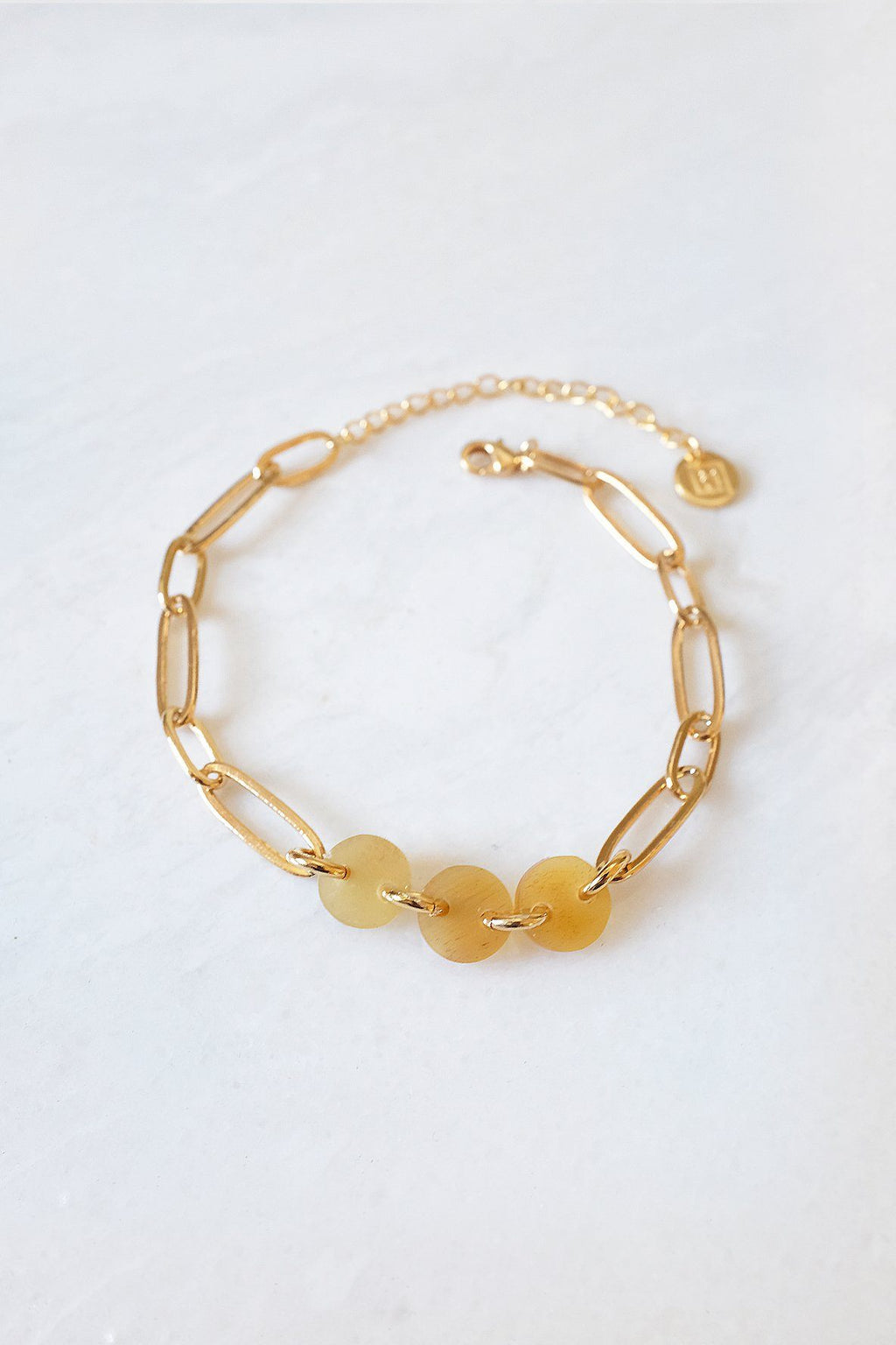 Buffalo Horn Thick Oval Link Chain Ankle Bracelet