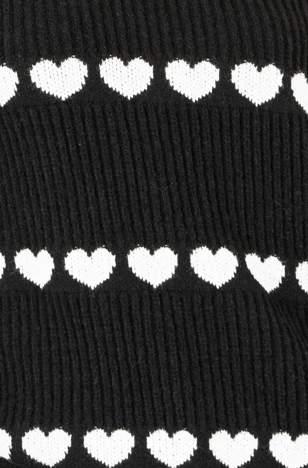 Yumi Black Knitted Jumper With Heart Stripes