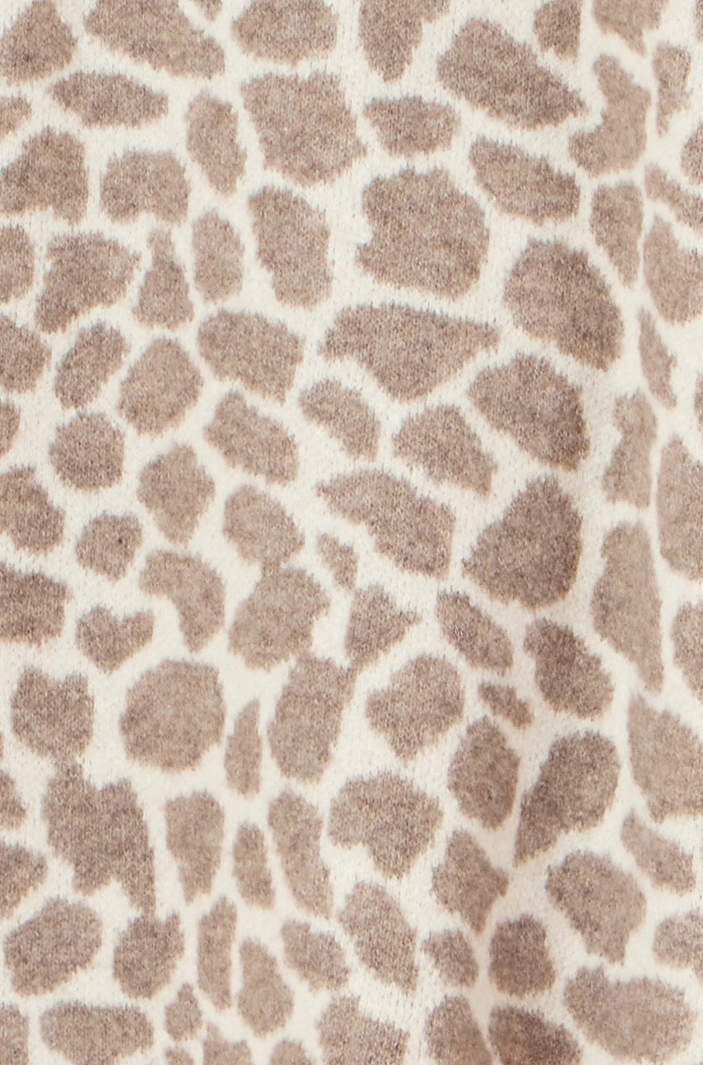 Yumi Beige Animal Print Intarsia Long Cardigan