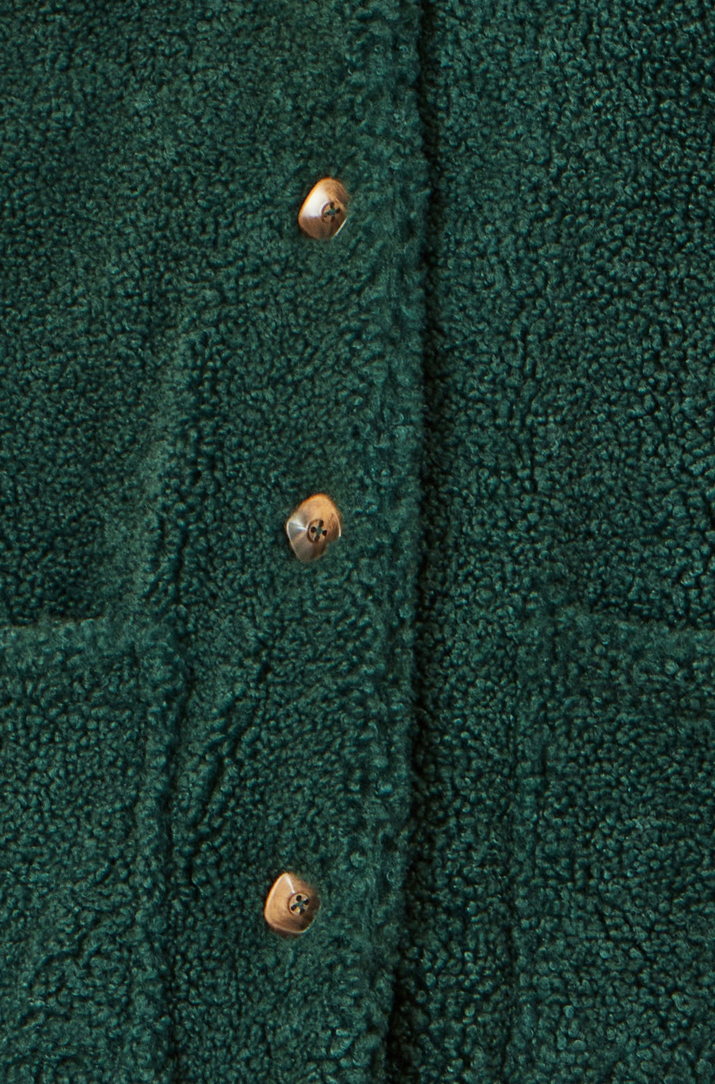 Yumi Green Short Teddy Bear Jacket