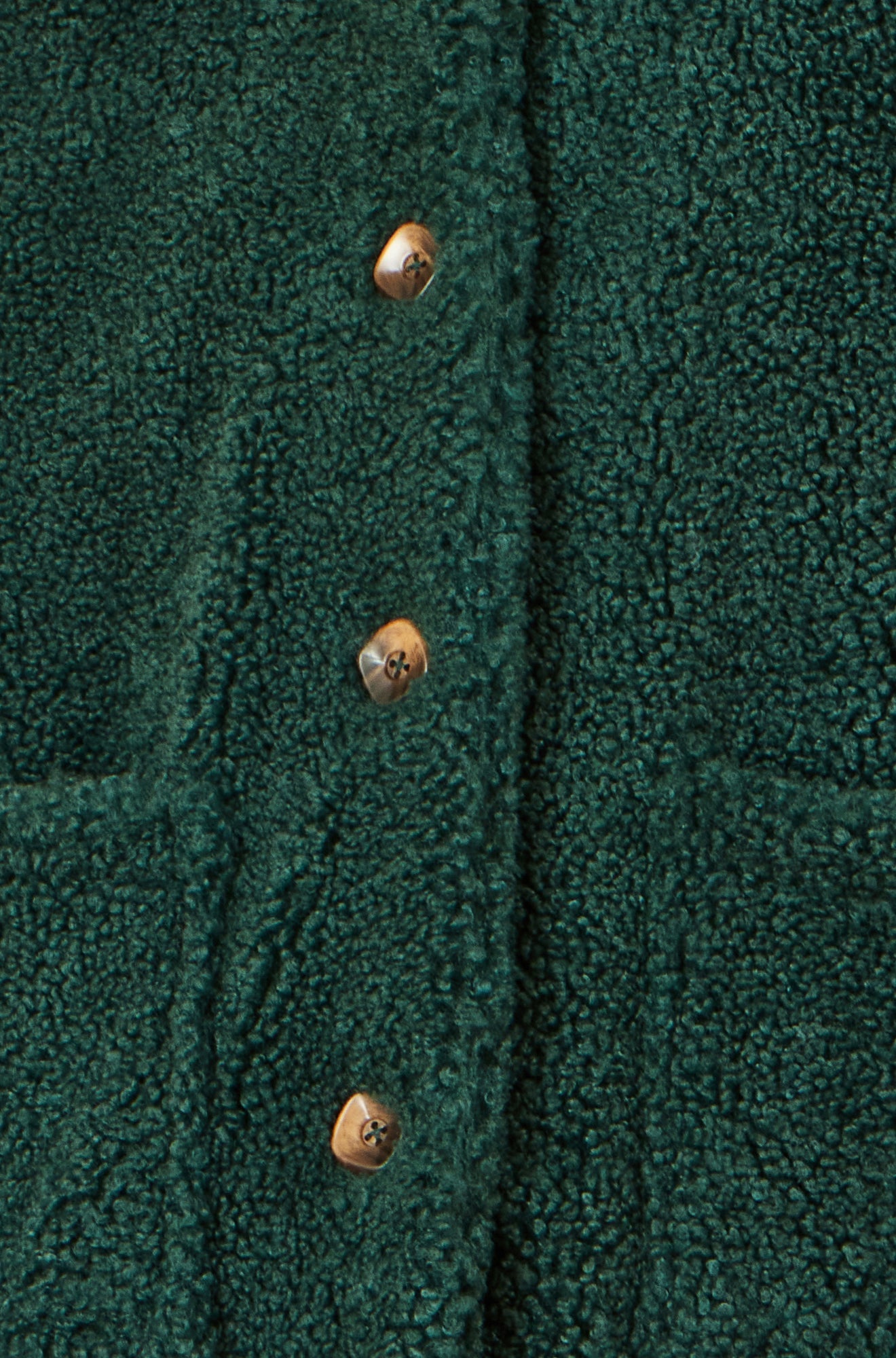 Yumi Green Short Teddy Bear Jacket