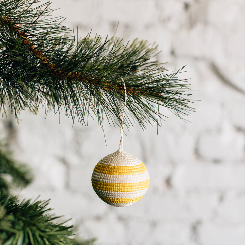 Striped Woven Ball Ornament