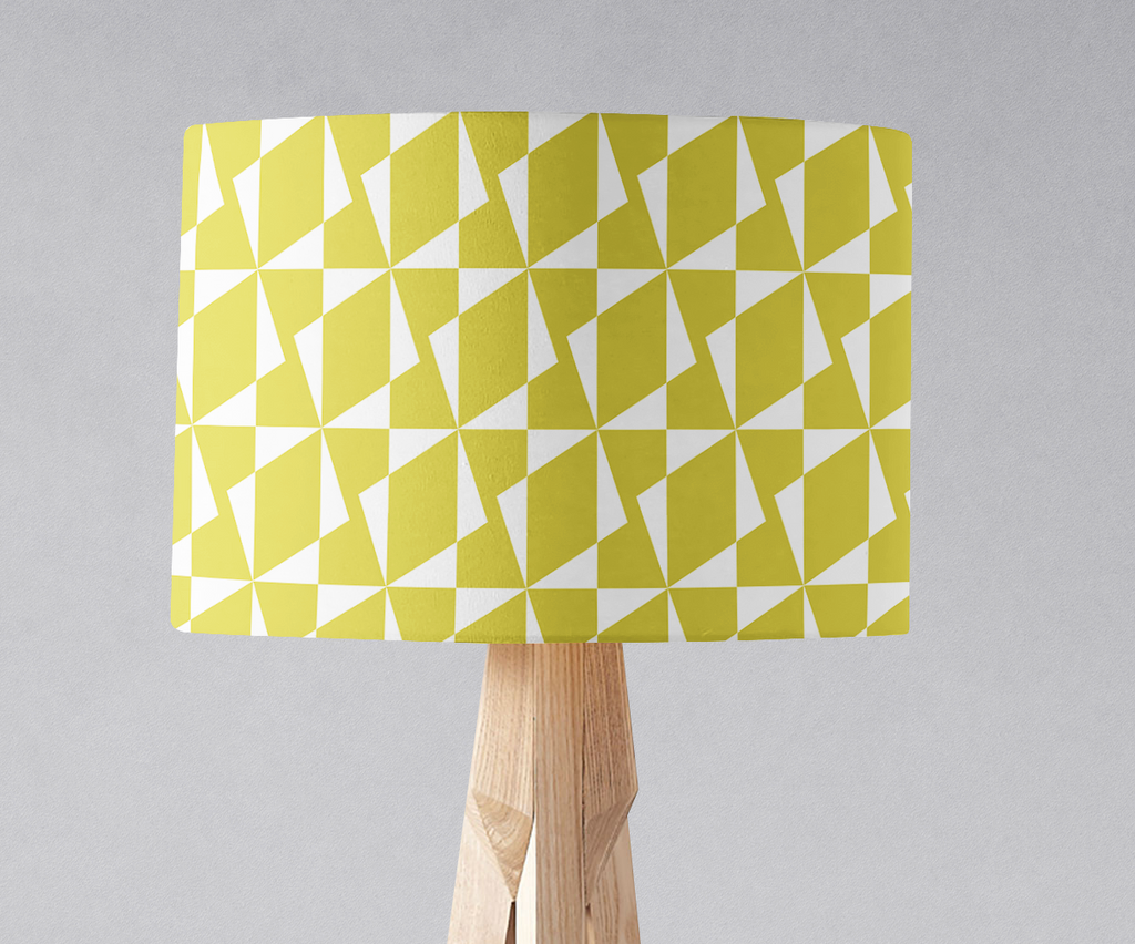 Yellow Retro Geometric Lampshade, Ceiling or Table Lamp Shade