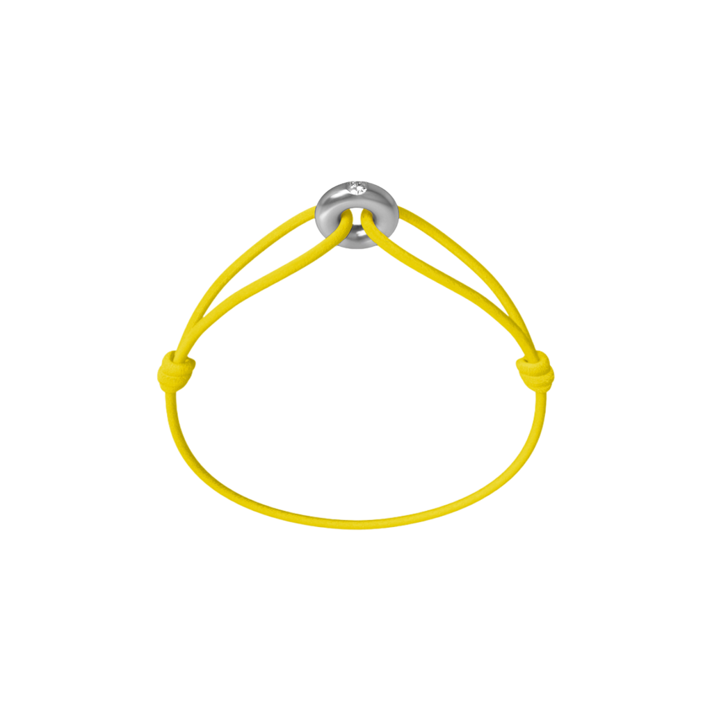 Mini Silver Diamond Cord Bracelet