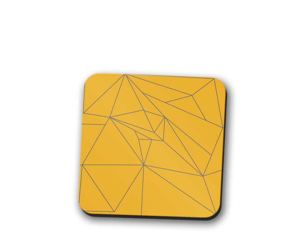 Yellow and Grey Lines Contemporary Coasters, Table Decor Drinks Mat