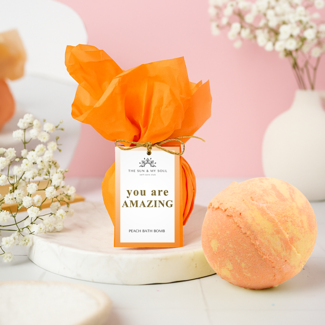 You Are Amazing Peach Bath Bomb Uplifting Soak