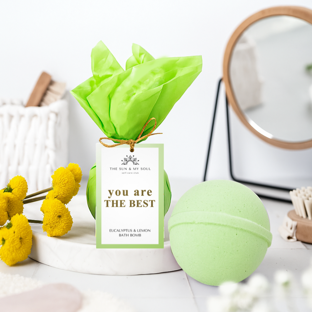 Peppermint and Tea Tree Bath Bomb with Affirmation Card