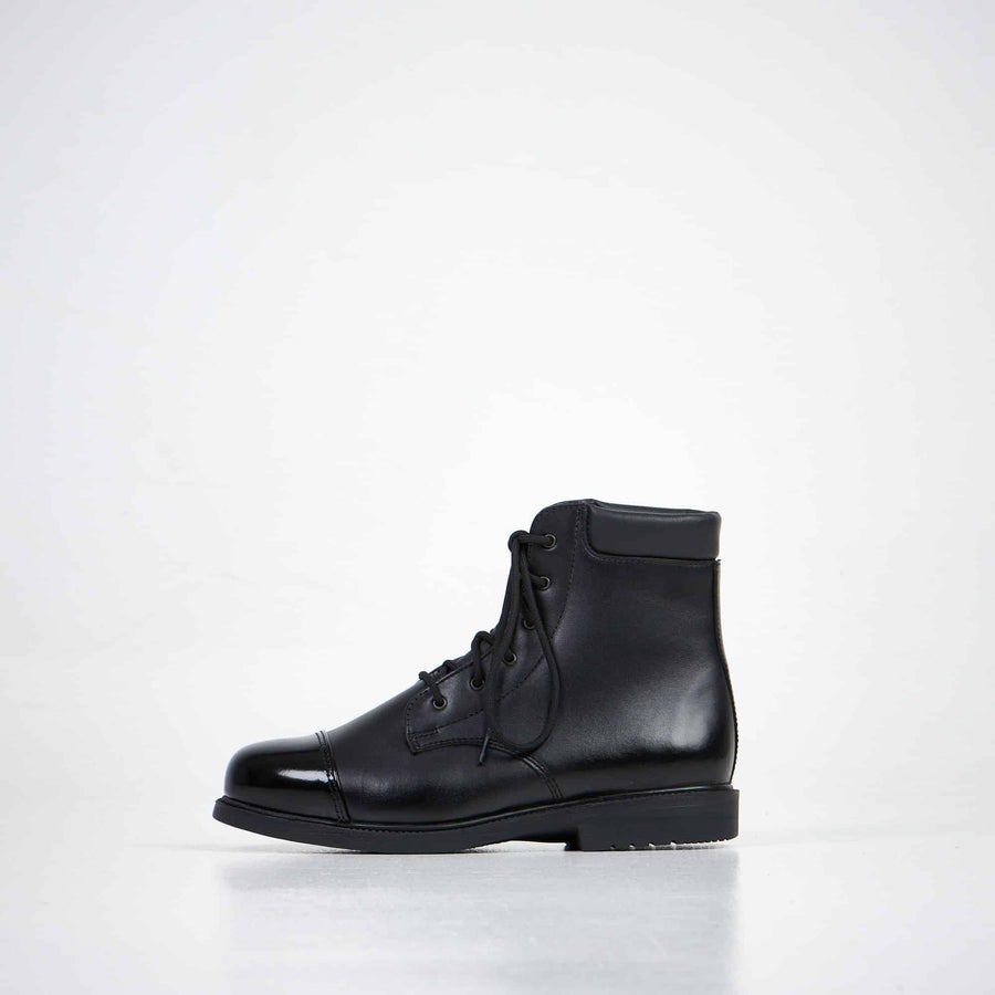 Black Unisex Leather Boots – Durable & Stylish 2787 Model by Samelin at www.brixbailey.com