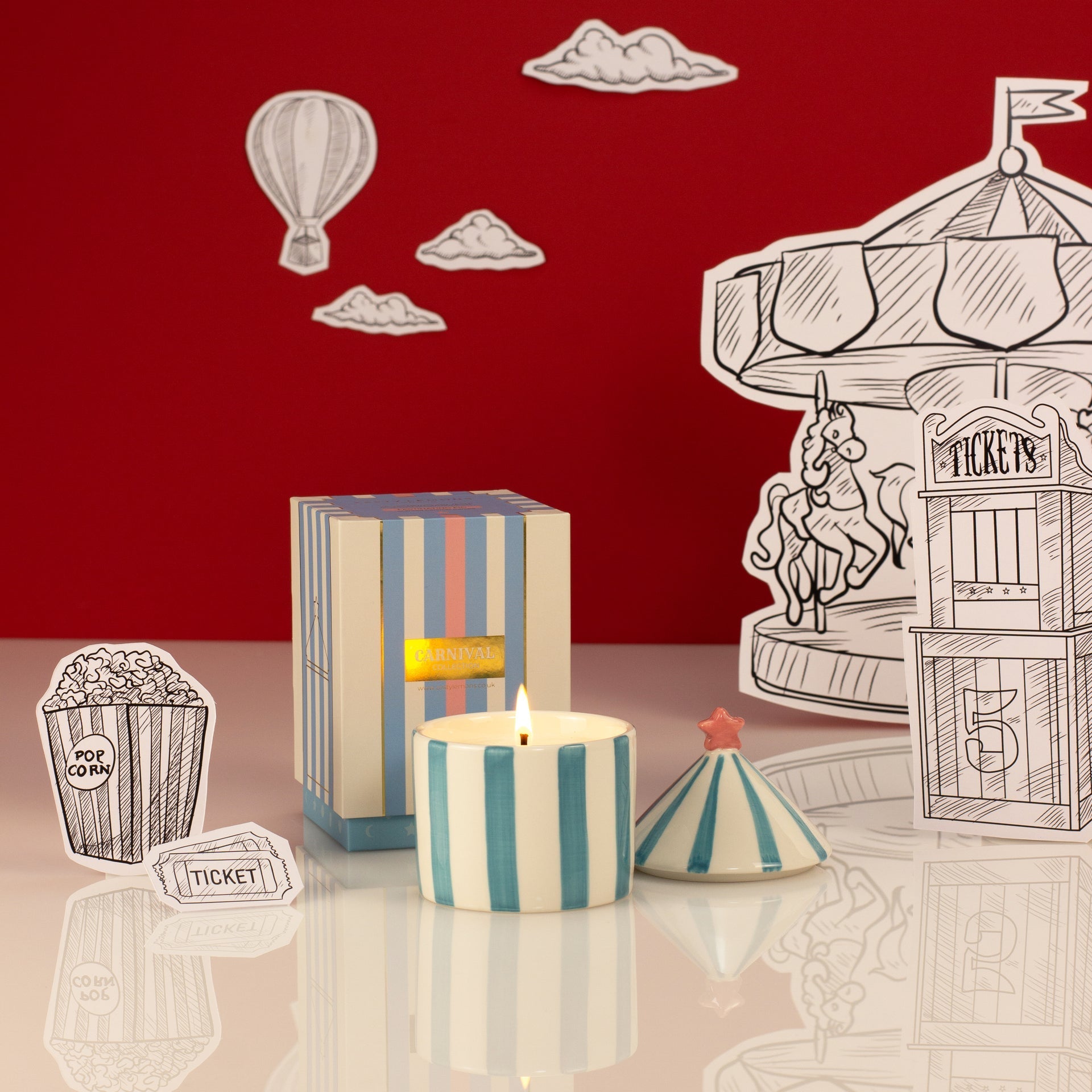 Carnival: Acrobat Blue Candle - Activated Charcoal & Matcha