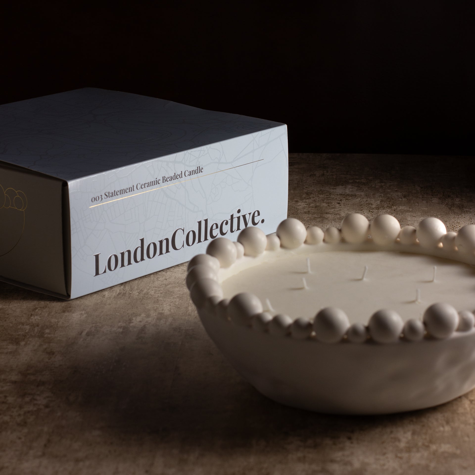 London Collective Statement Beaded Candle - Amber Noir