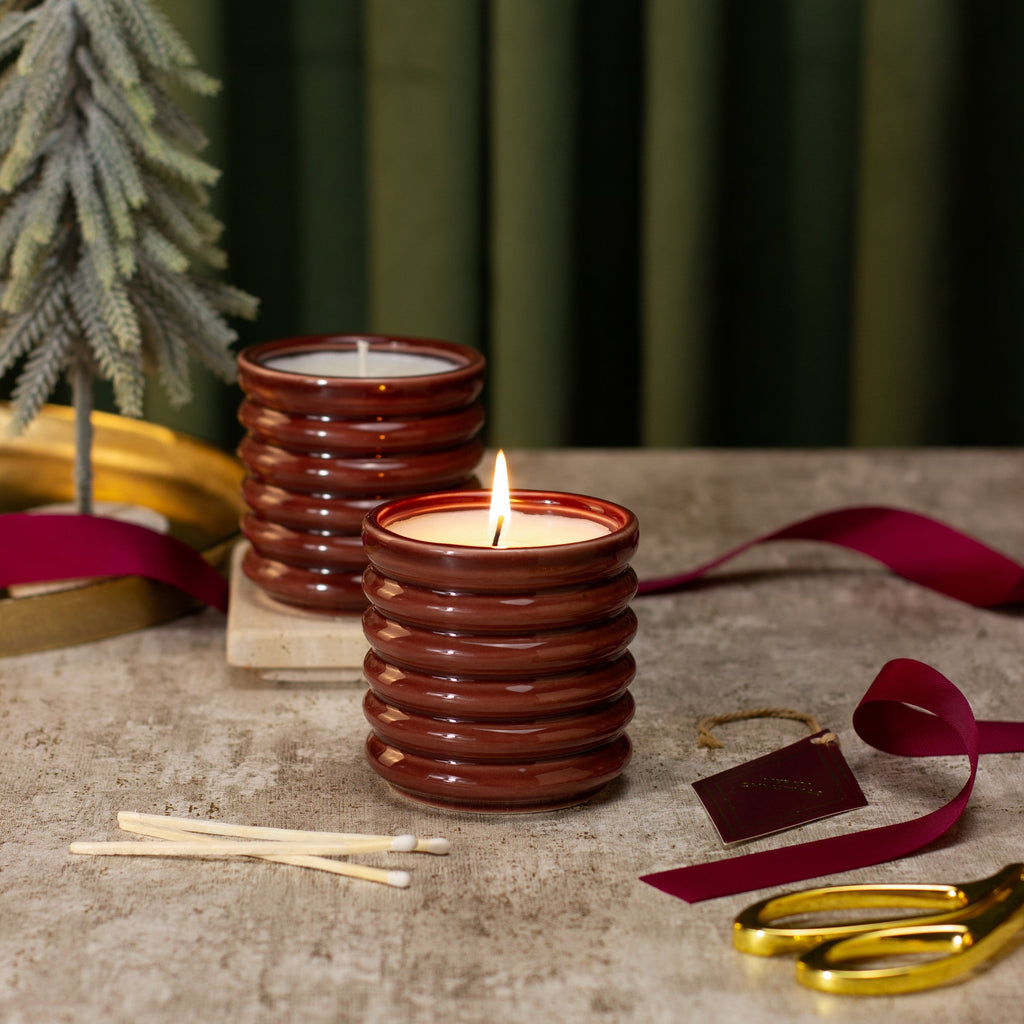 Under the Tree: Burgundy Gingerbread Candle - Gingerbread