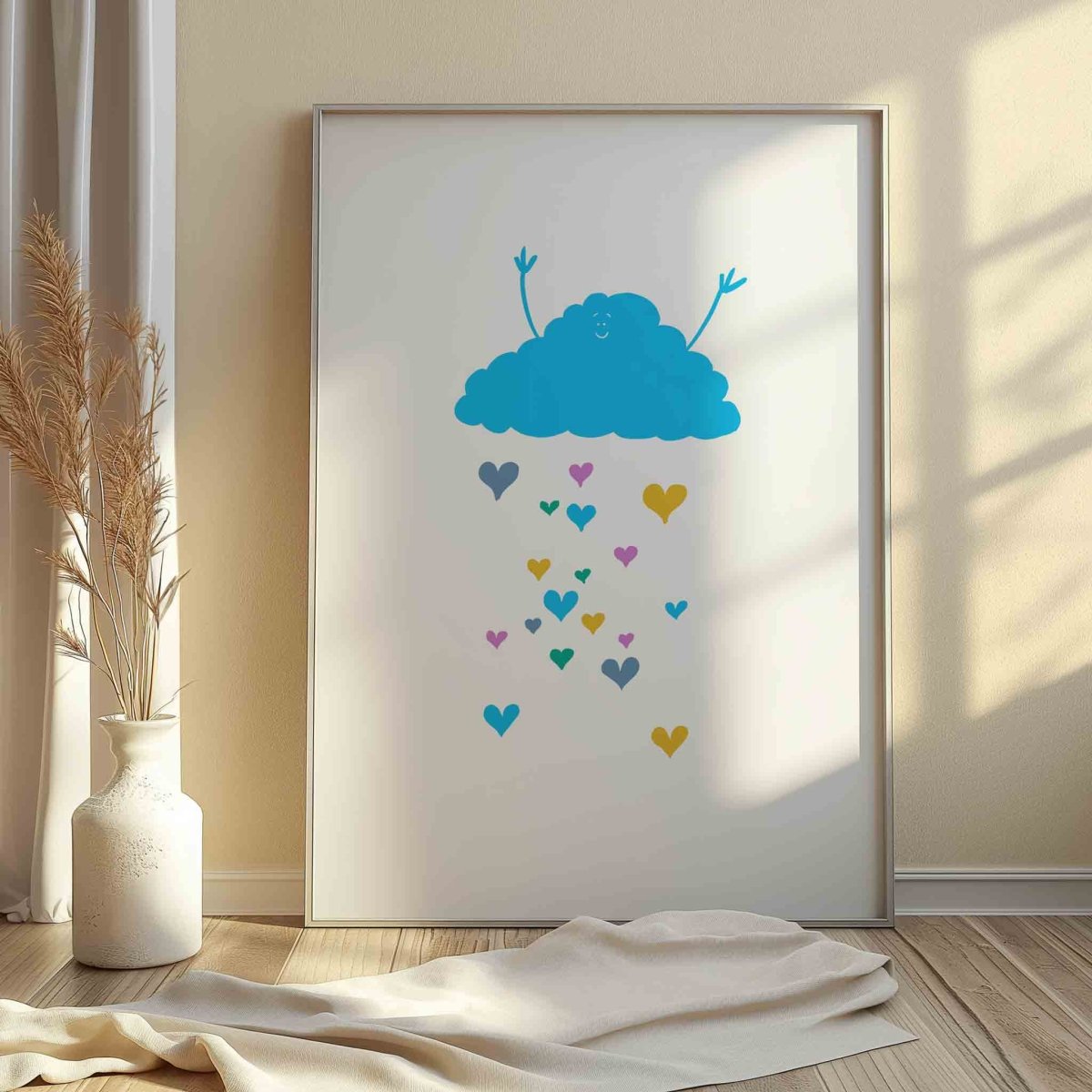 Joyful Rain Cloud – Illustrated Cute Wall Art
