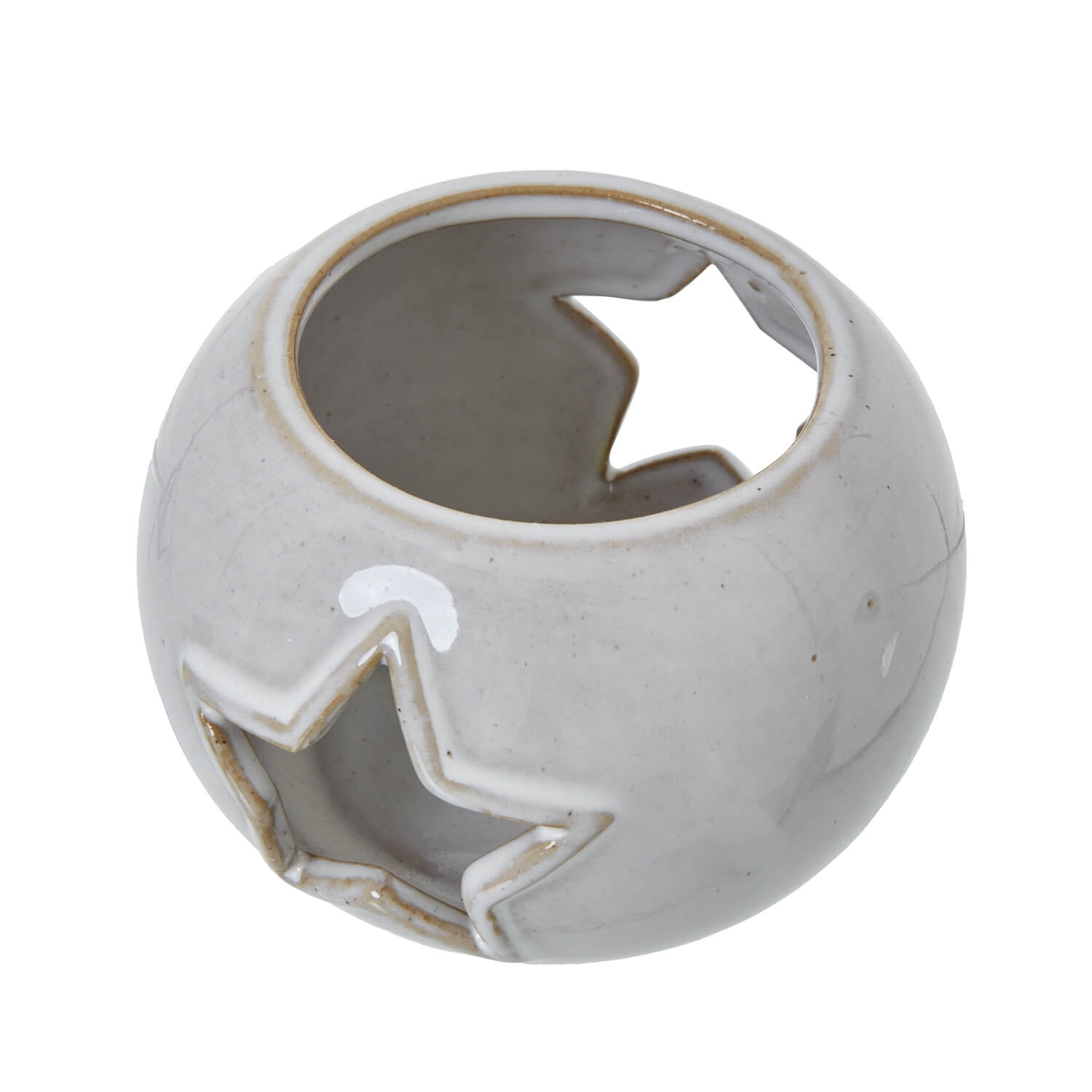 White ceramic tealight holder with star cutouts, projects constellations when lit, minimalist home decor by sostter at brixbailey.com