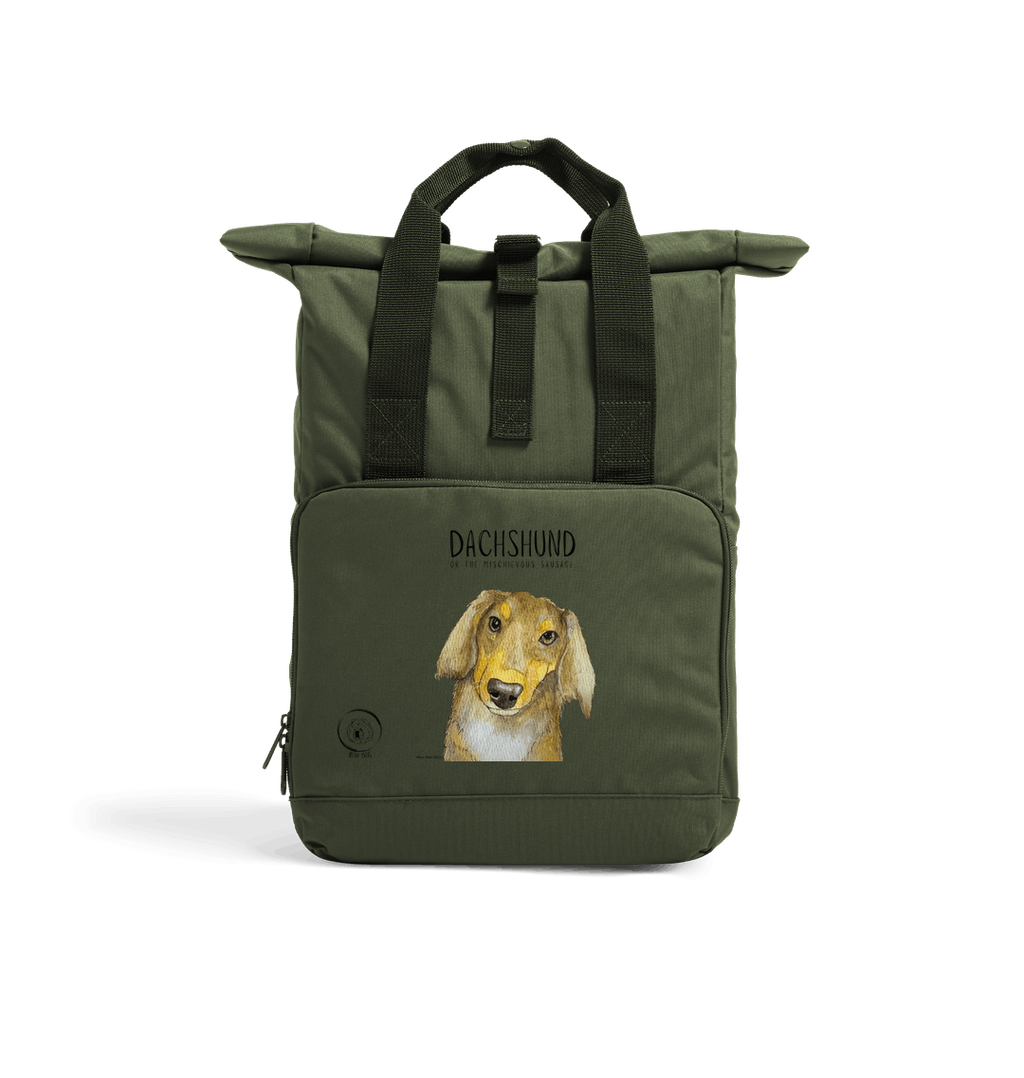 Long Haired Dachshund Roll-Top Backpack – Small Dog, Big Adventure!