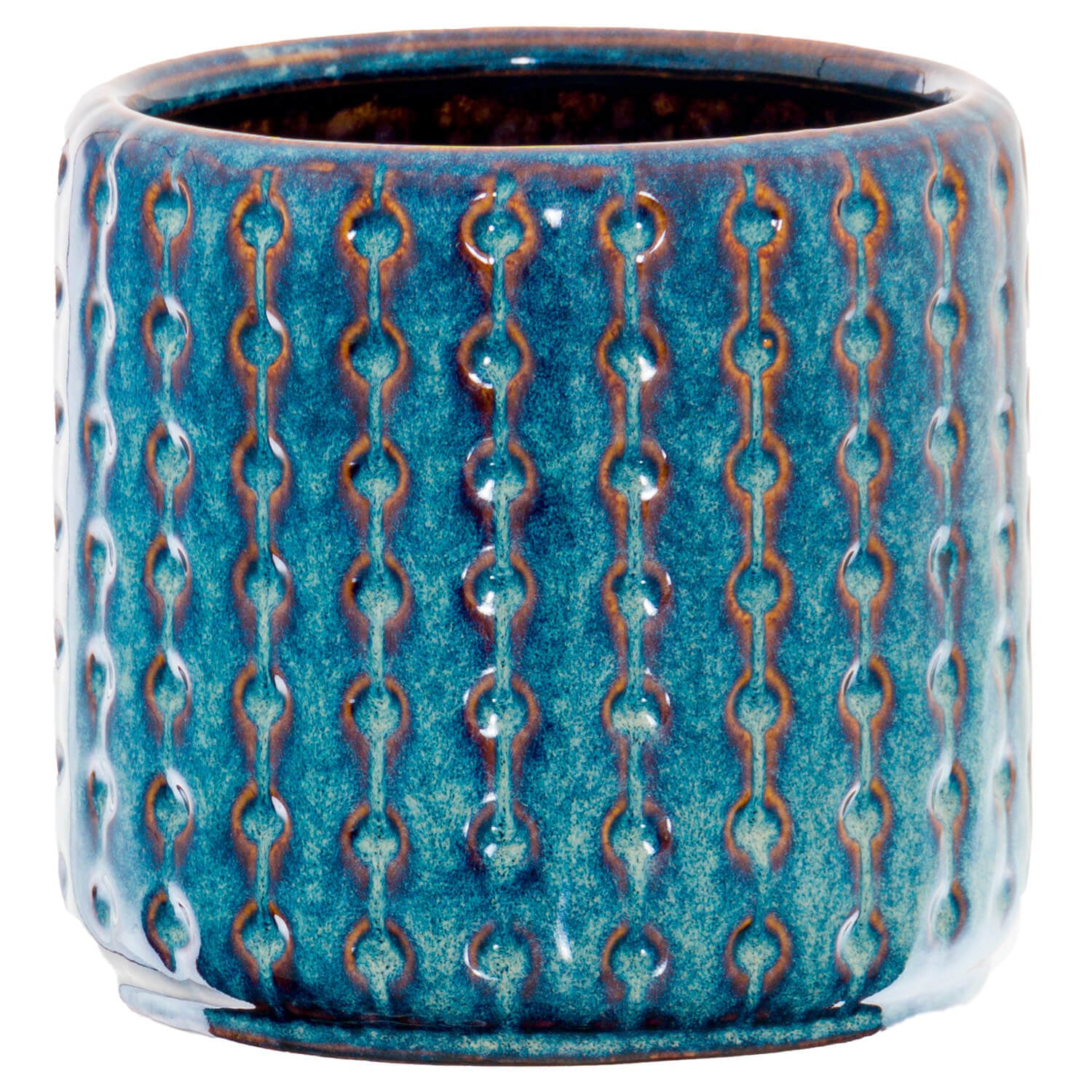 Handcrafted indigo ceramic planter with deep blue glaze, Mediterranean-inspired coastal modern design. by RoomLondon at brixbailey.com