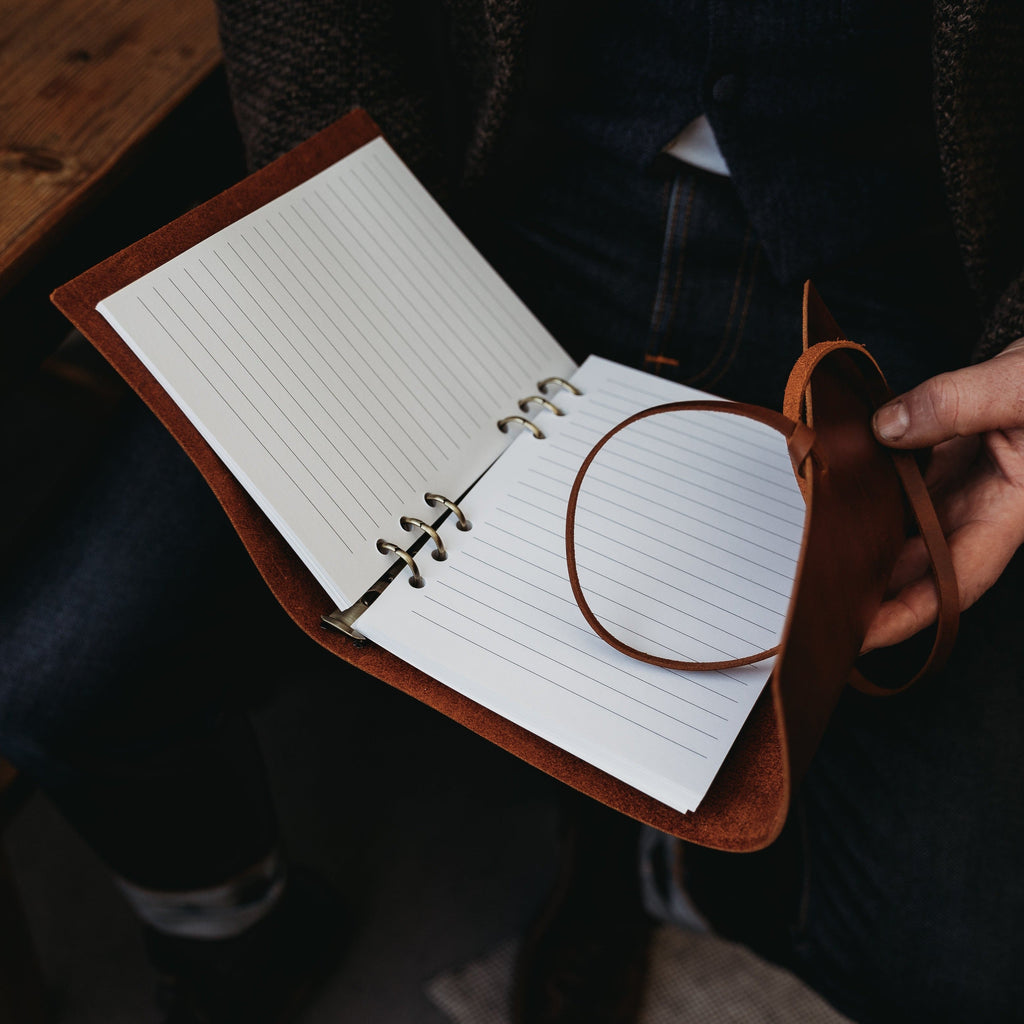 Brown Leather Journal with Pebble Grain Finish