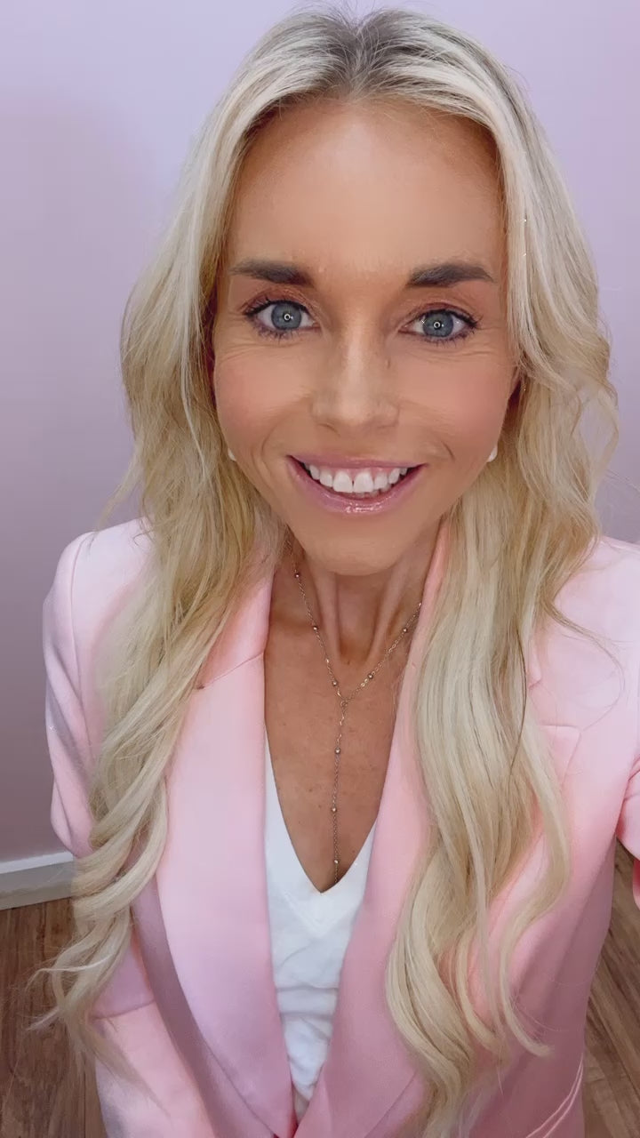 Silver Lariat Necklace with Beads