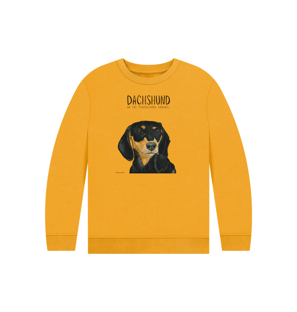 Snuggly Black & Tan Sausage Dog Kids' Sweatshirt – Ethically Made Cuteness!
