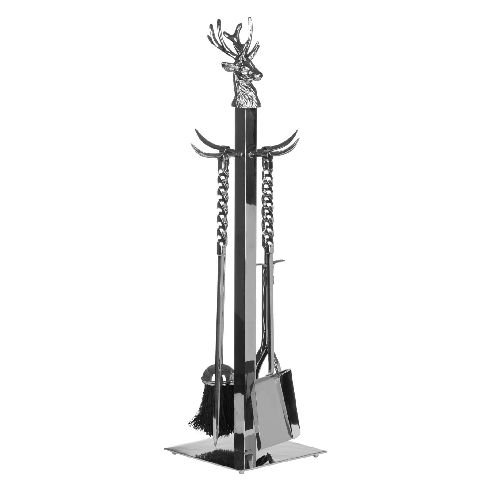 Hand-turned silver stag head decor, 67cm nickel centerpiece for mantel or table, artisan-crafted home accent by sostter at brixbailey.com