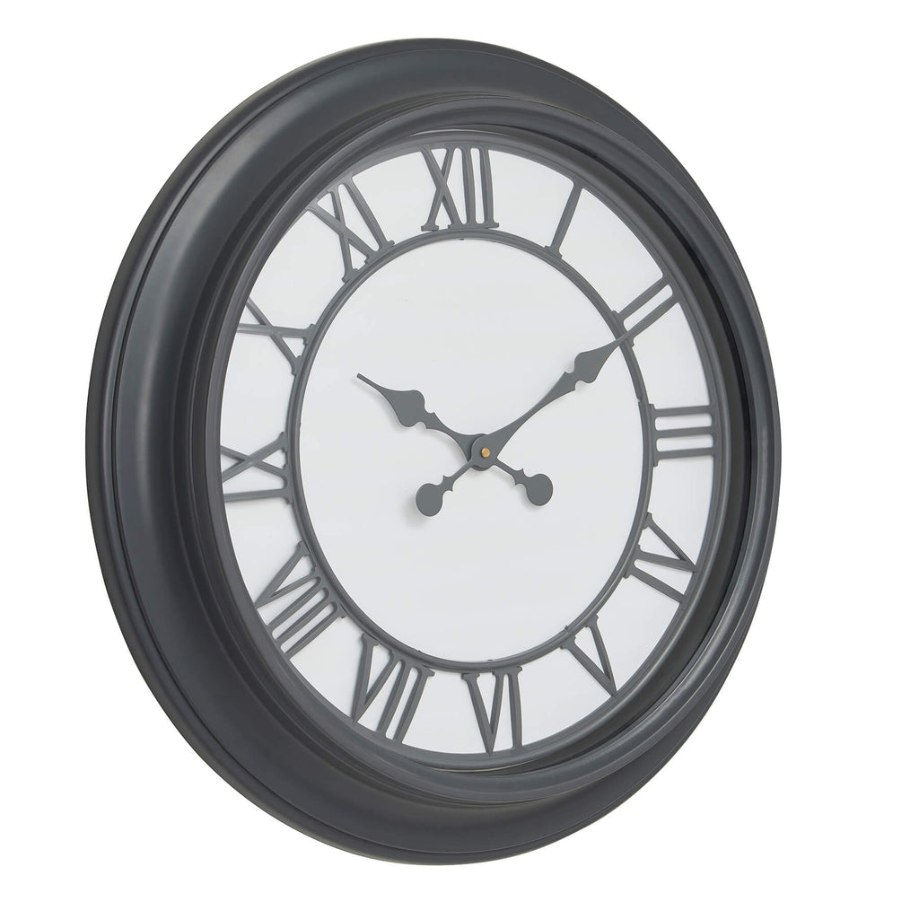 Matte black square Louie wall clock with tempered glass, 59cm modern statement piece for home decor  by RoomLondon at brixbailey.com