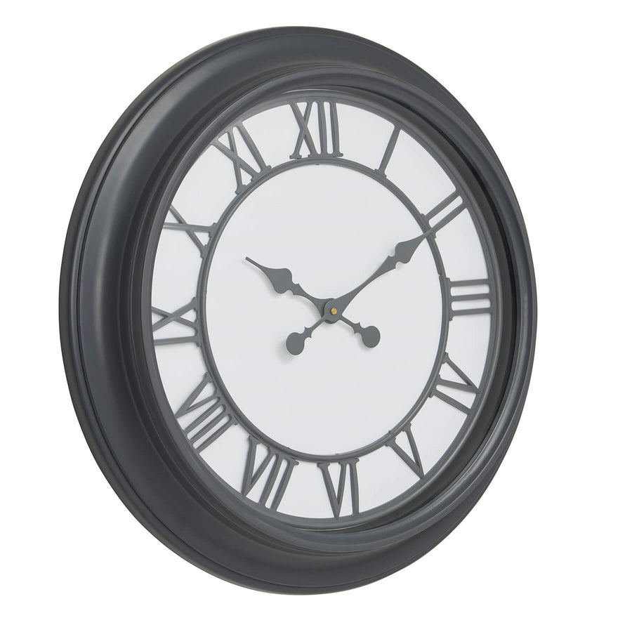 Matte black square Louie wall clock with tempered glass, 59cm modern statement piece for home decor  by Sostter at brixbailey.com