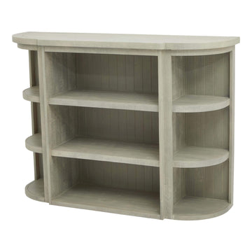 Saltaire 3-shelf dresser top in weathered grey pine, Scandinavian modern design with organic curves and hand-finished wood. by Sostter at brixbailey.com