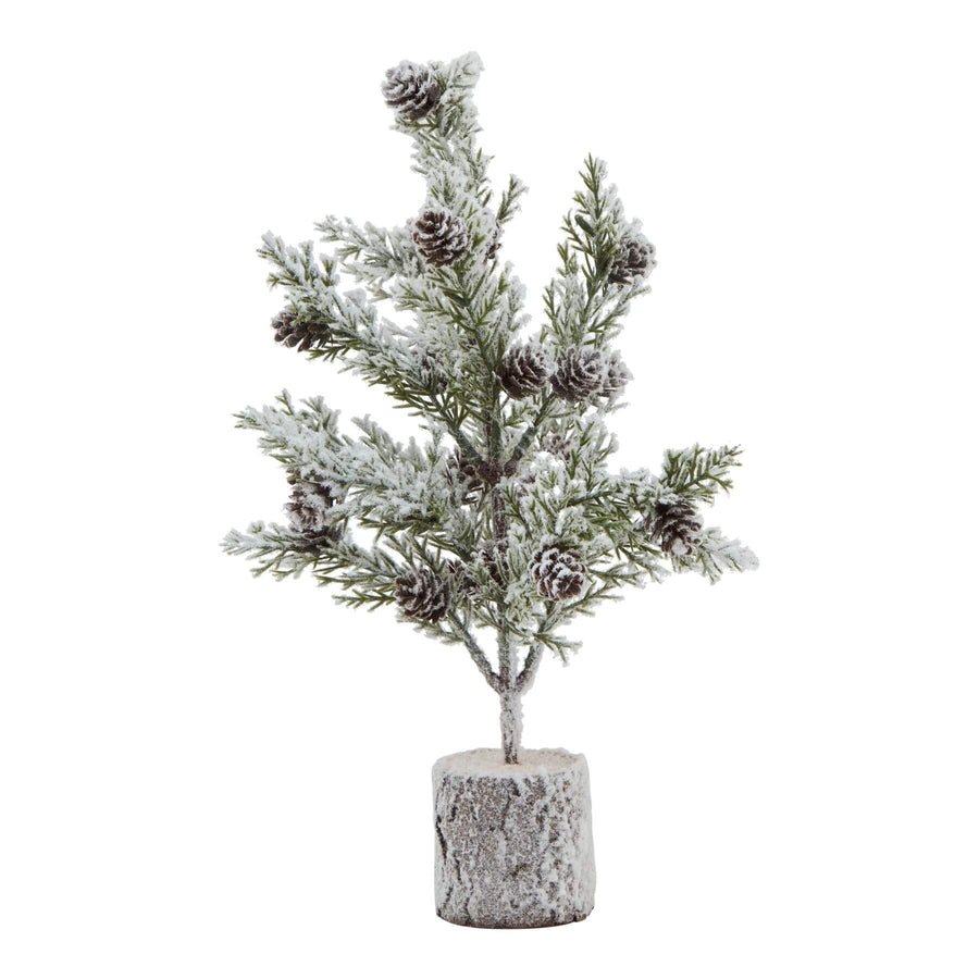 Miniature snow-dusted fir tree on rustic wood base with lifelike pinecones, perfect for winter decor   

- **Keywords included:** miniature fir tree, snow-dusted, rustic wood base, pinecones, winter decor  
- **Clear description:** Visually conveys the product's realistic details and seasonal appeal  
- **SEO & accessibility optimized:** Concise yet descriptive for both search engines and screen readers by Sostter at brixbailey.com
