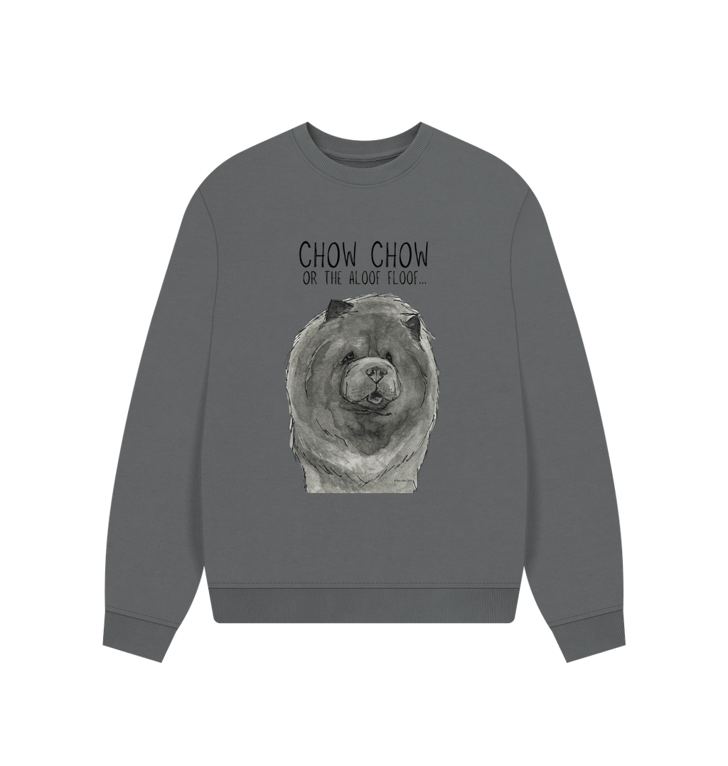 Stay Cozy in the Blue Chow Chow Women’s Oversized Sweatshirt – Featuring The Aloof Floof!