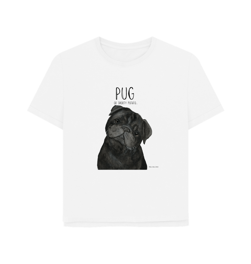 Snorty Potato Women’s Relaxed Fit Tee – Pug Life, Comfier Than Ever!