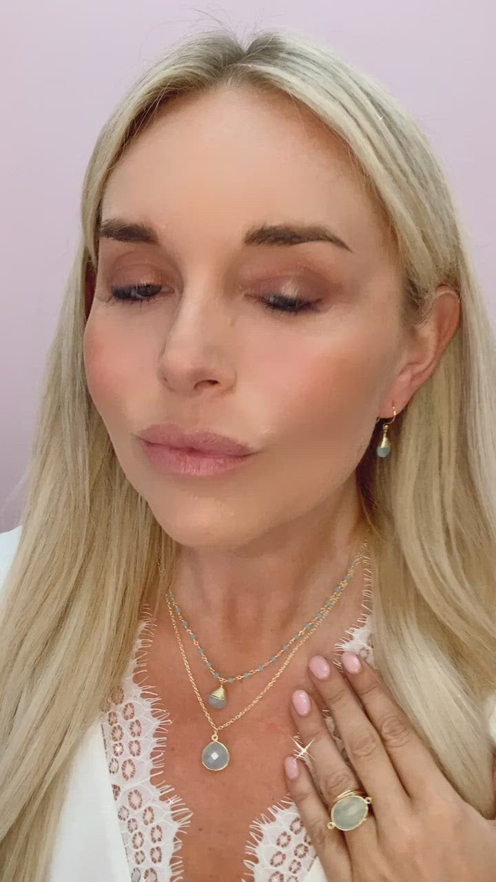 Jill Short Drop Earrings in Chalcedony