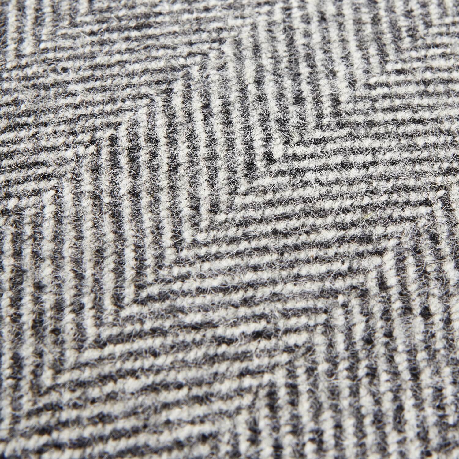 Grey herringbone wool cushion with piped edges, 45cm x 45cm, artisan-crafted home decor accent by Sostter at brixbailey.com