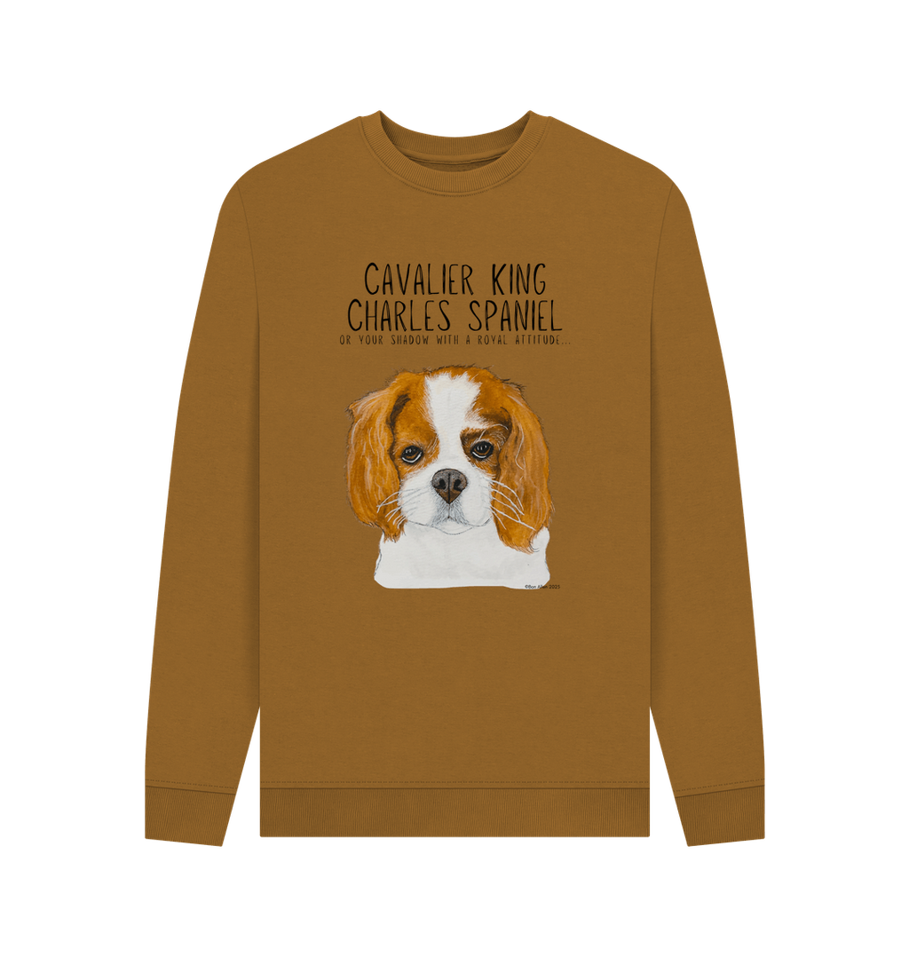 Shadow of a King: Eco-Luxe Men’s Sweatshirt with Cavalier Royal Flair