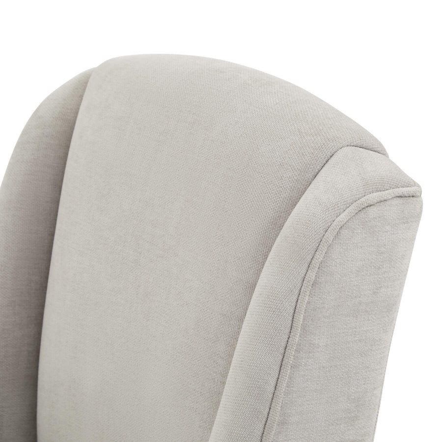 Modern grey dining chair with rubberwood frame and woven upholstery, clean contemporary design for elegant dining spaces. by Sostter at brixbailey.com