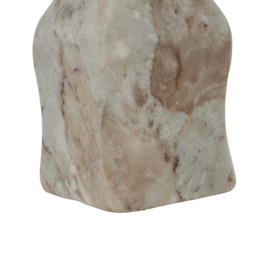 White marble doorstop with house silhouette, natural veining, elegant home decor by Sostter at brixbailey.com