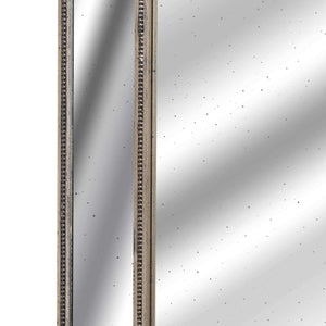 Hand-painted antique gold mirror with distressed glass, 180cm tall, elegant statement piece for classic or modern interiors. by Sostter at brixbailey.com
