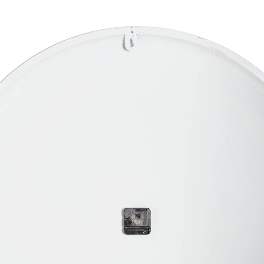 Large 80cm white metal wall clock with minimalist design, perfect for modern or traditional decor by Sostter at brixbailey.com