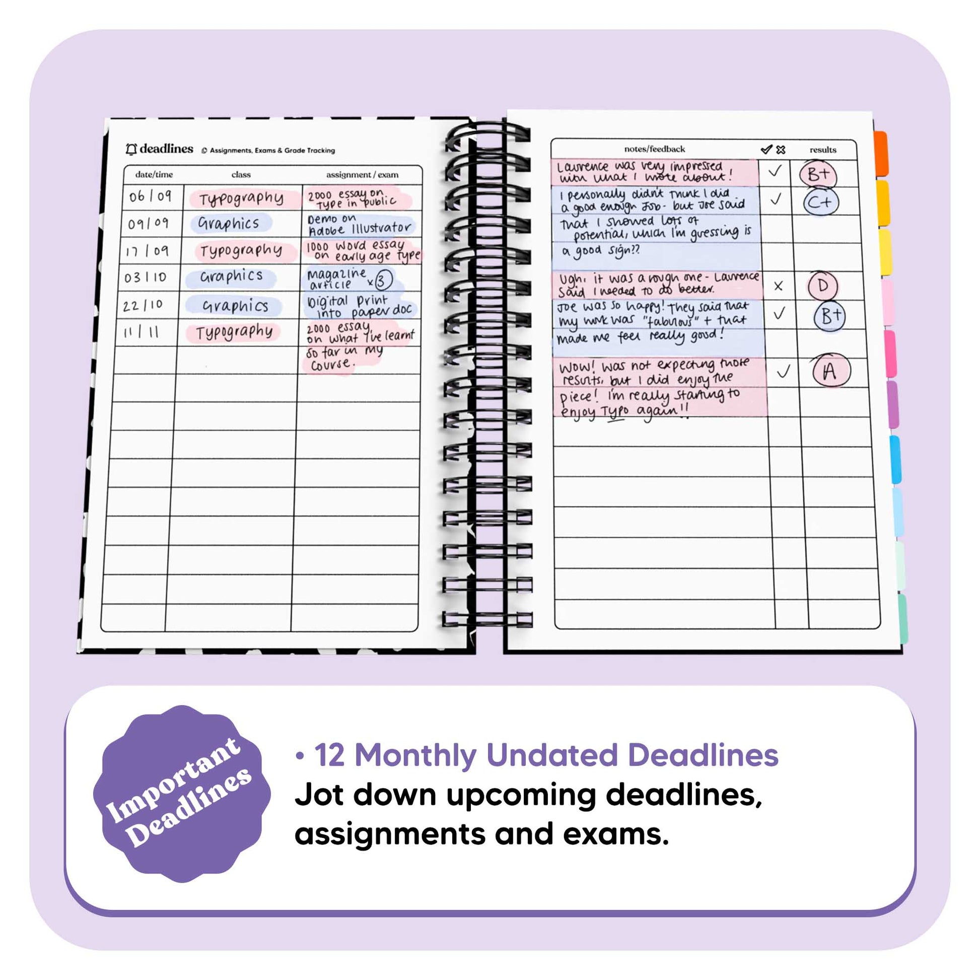 Academic Undated Spiral Journal