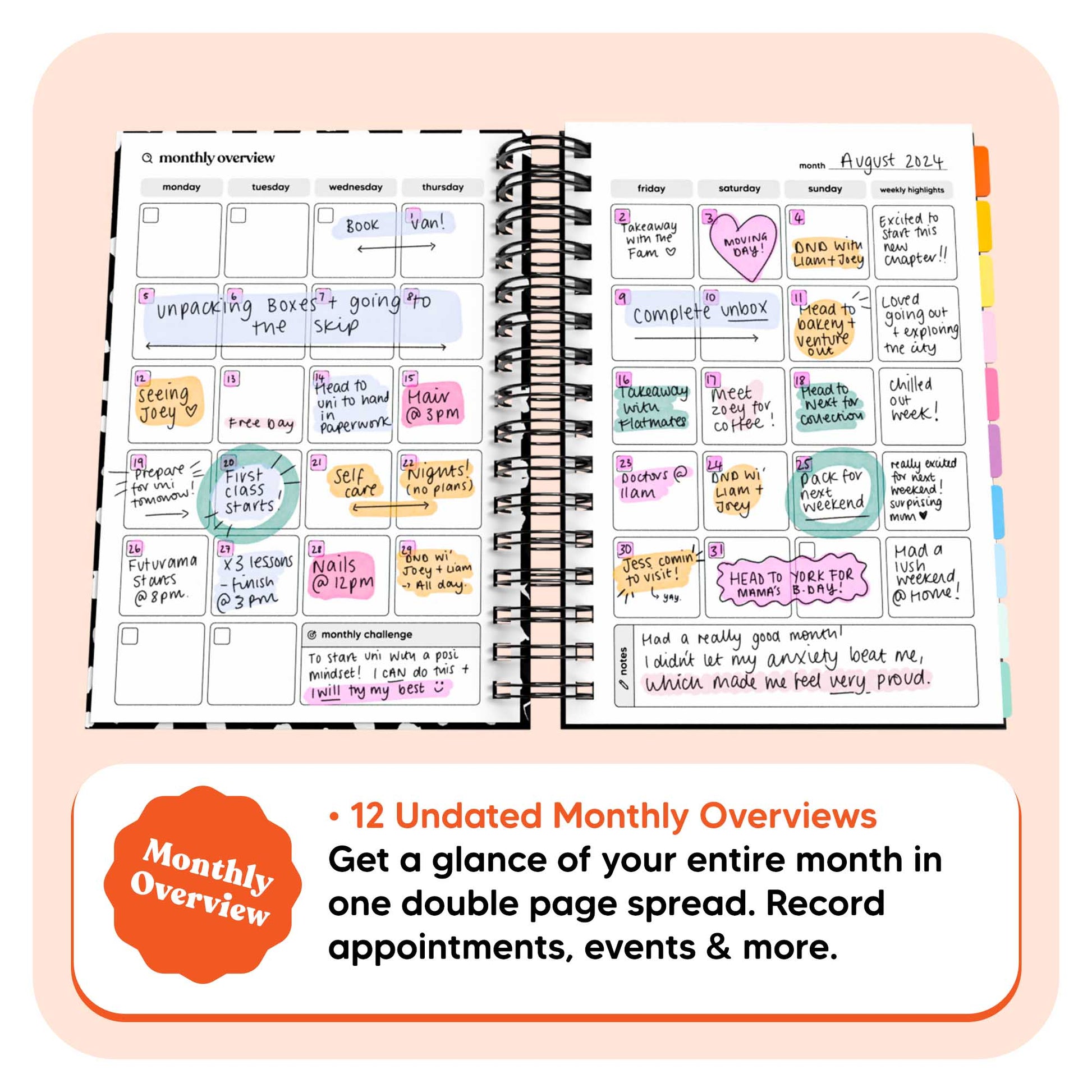 Academic Undated Spiral Journal