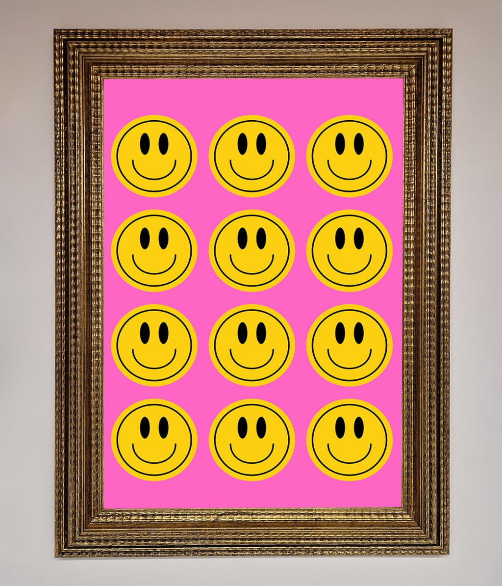 Acid Smile Faces Framed Poster