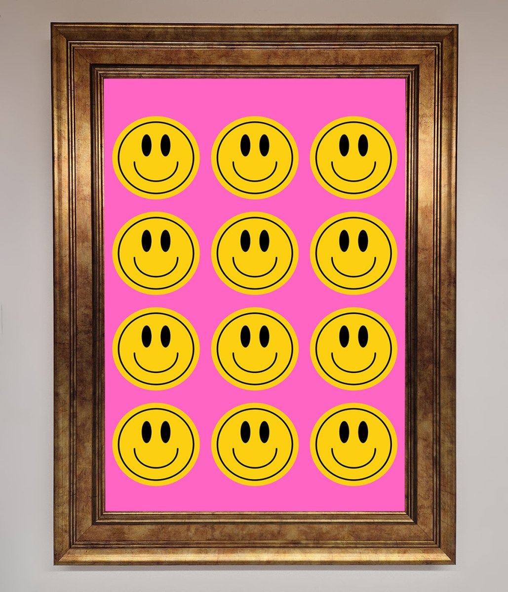 Acid Smile Faces Framed Poster