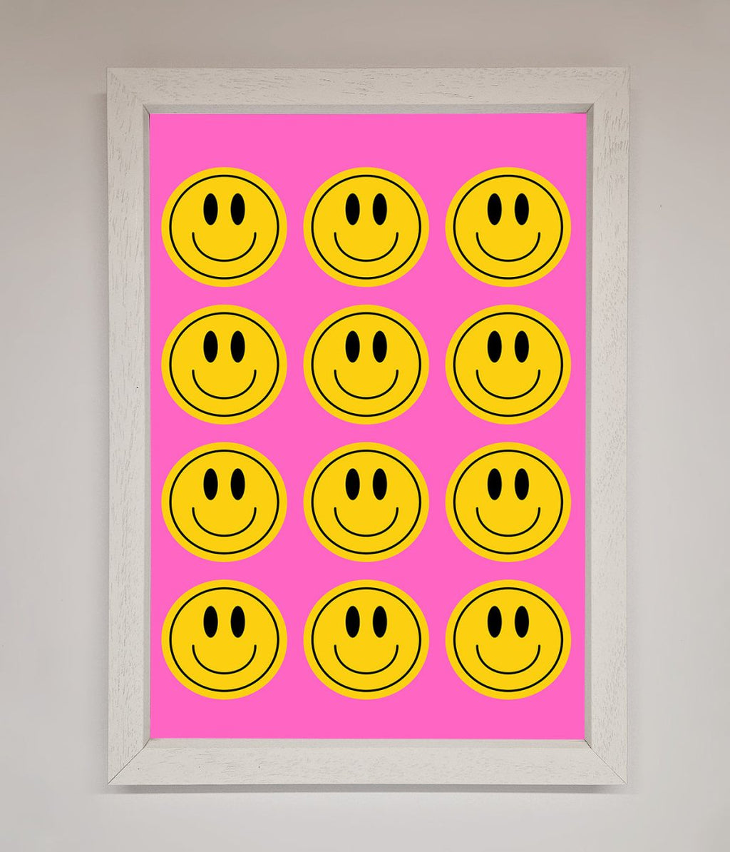 Acid Smile Faces Framed Poster